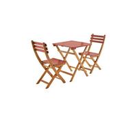sweeek - Table de Jardin en Bois d'acacia Terracotta. 2 chaises Pliables HILORA Table carrée