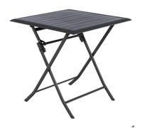 Table de jardin pliante carrée ""Azua"" graphite 2 places en aluminium traité époxy - Hespéride