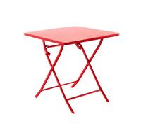 Table de jardin pliante carrée ""Greensboro"" groseille 2 places en acier traité époxy - Hespéride