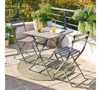 Hespéride Table de jardin Greensboro carrée 70×70 cm Café multicolore
