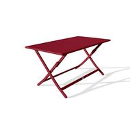 Table de jardin pliante en aluminium rouge carmin