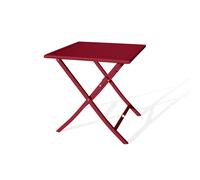 Table de jardin pliante en aluminium rouge carmin