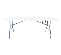 Table de jardin pliante en métal ""Foldy"" - 181 x 74 x 74 cm - Blanc