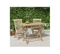 vidaXL Table de jardin pliante gris 120x70x75 cm bois de teck solide 362763