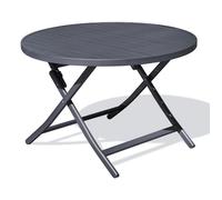 Table de jardin ronde pliante en aluminium 110 cm - Marius