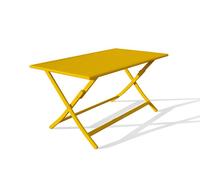 Table de jardin pliante MARIUS (140x80 cm) en aluminium - MOUTARDE
