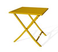 Guéridon de jardin pliant MARIUS (70x70 cm) en aluminium - JAUNE MOUTARDE