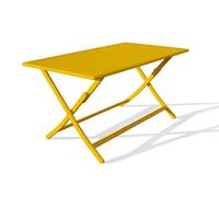 City Garden Table de jardin pliante MARIUS (140x80 cm) en aluminium Moutarde