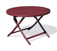 DCB Garden – Table de jardin pliante Marius ronde 110 cm aluminium rouge carmin