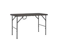 vidaXL Table de jardin pliante 120x60x74 cm PEHD aspect rotin Marron