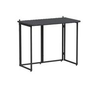 Table de jardin pliante noir 90 x 51 x 75 cm polyrotin - d'extérieur