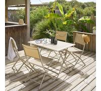 Hespéride – Table de jardin Azua pliante rectangulaire 4 places – Argile