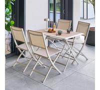Hespéride Table de jardin pliante AZUA 4 places 110 x 71 cm beige