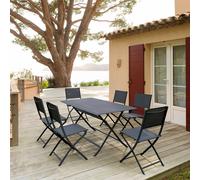 Hespéride Table de jardin pliante rectangulaire «Azua» 6 places aluminium graphite