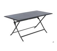 Table de jardin pliante rectangulaire ""Azua"" graphite 6 places en aluminium traité époxy - Hespéride