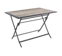 Hespéride Table de jardin pliante Azua 4 places rectangulaire aluminium époxy antirouille gris fumé