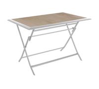 Table de jardin pliante rectangulaire ""Azua"" houblon & blanc 4 places en aluminium traité époxy - Hespéride