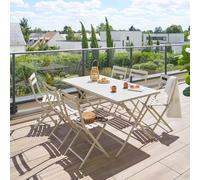 Hespéride - Table de Jardin Pliante Rectangulaire Greensboro Argile - 6 Places - Acier Traité Epoxy Traitement Antirouille Renforcé