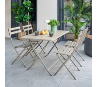 Table de jardin pliante rectangulaire GREENSBORO Café 4 places - Acier traité époxy, Traitement anti-rouille renforcé Hespéride