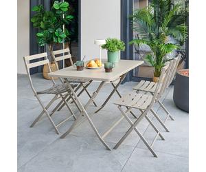 Table de jardin pliante rectangulaire GREENSBORO Café 4 places - Acier traité époxy, Traitement anti-rouille renforcé Hespéride