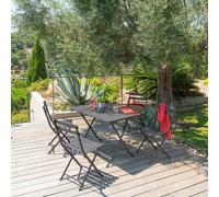 Hespéride Table de jardin Greensboro rectangulaire 110 x 70 cm Graphite Multicolore