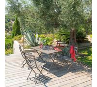 Table de jardin pliante rectangulaire GREENSBORO Tonka 4 places - Acier traité époxy, Traitement antirouille renforcé Hespéride