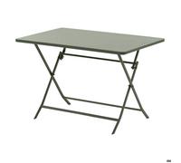Table de jardin pliante rectangulaire ""Greensboro"" vert laurier 4 places en acier - Hespéride