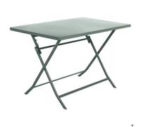 Table de jardin pliante rectangulaire ""Greensboro"" vert olive 4 places en acier traité époxy - Hespéride