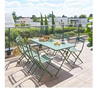 Hespéride - Table de Jardin Pliante rectangulaire Greensboro Vert Olive 6 Places en Acier