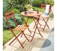 Hespéride Table de jardin pliante ronde "Greensboro" ambre 2 places acier traité époxy