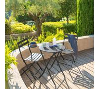 Hespéride Table de jardin ronde Greensboro Ø 60 cm Graphite Multicolore
