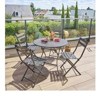 Hespéride – Table de jardin Greensboro ronde pliante 4 places graphite