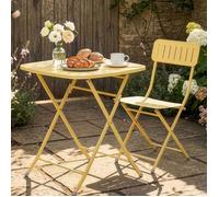 [en.casa] Table de Jardin Pliante Table à Manger avec Plateau Carré pour Extérieur Jardin Terrasse Balcon Patio Intérieur Capacité de Charge 60 kg Acier 71 x 70 x 70 cm Jaune