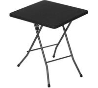 Table de Jardin Pliante, Table Extérieure Terrasse 61x61x73cm, Table de Balcon, Aspect en Rotin, Noir 0035YCZ