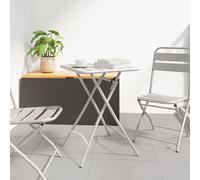 Table De Jardin Pliante Vidaxl Beige 55x55x73 Cm Acier