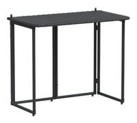 vidaXL Table de Jardin Pliante Noir 90 x 51 x 75 cm polyrotin, Table d'extérieur, Meuble de Jardin, Meuble de Patio, Table de Patio