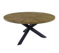 Table de jardin Proloisirs Ferrone ø 150 cm - Graphite / Teck