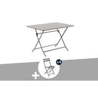 Table De Jardin Rectangle Greensboro 110 X 70 Cm Café Avec 4 Chaises - Hespéride Multicolore