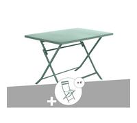 Table de jardin rectangle greensboro 110 x 70 cm olive avec 4 chaises - hespérid