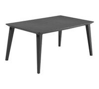 Table de jardin rectangulaire 160cm graphite en résine 6 personnes Lima Allibert b Graphite G