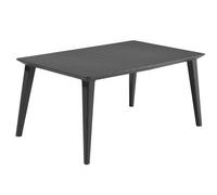 Table de jardin - rectangulaire 160cm - gris graphite - en résine - 6 personnes - Lima - Allibert by KETER