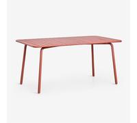 Table De Jardin Rectangulaire 160x90 Cm En Acier Florida Rouge Argile
