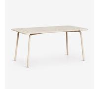 Table De Jardin Rectangulaire 160x90 Cm En Acier Florida Tapioca Beige