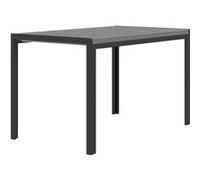 Table de jardin rectangulaire 4 personnes métal plateau résine tressée