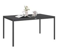 Table À Manger De Jardin 6 Places Plateau Lattes Aspect Bois Alu Gris Gris