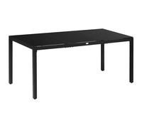 Outsunny Table de Jardin rectangulaire Table de Salle à Manger extérieur pour 8 Personnes avec Plateau en Verre trempé et Cadre en Aluminium 180 x 80 x 72 cm Noir
