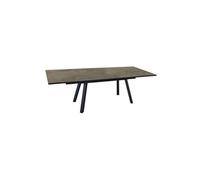 Table de jardin rectangulaire Agra plateau à lames Fundermax graphite/cave 180/230/280 cm
