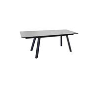 Table de jardin rectangulaire Agra, plateau Verre - graphite/perle 150/200/250 cm
