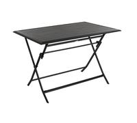 Table de jardin pliante rectangulaire ""Azua"" graphite 4 places en aluminium traité époxy - Hespéride