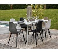 Table De Jardin Rectangulaire En Aluminium Blanc Corfou - 4 Places - Jardiline Multicolore
